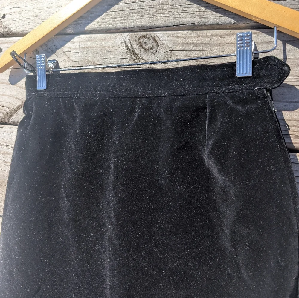 Saint Laurent Skirt Size 6 38 Rive Gauche Black Velvet Pencil Vintage Lined - Picture 5 of 10